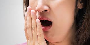 a lady with bad breath